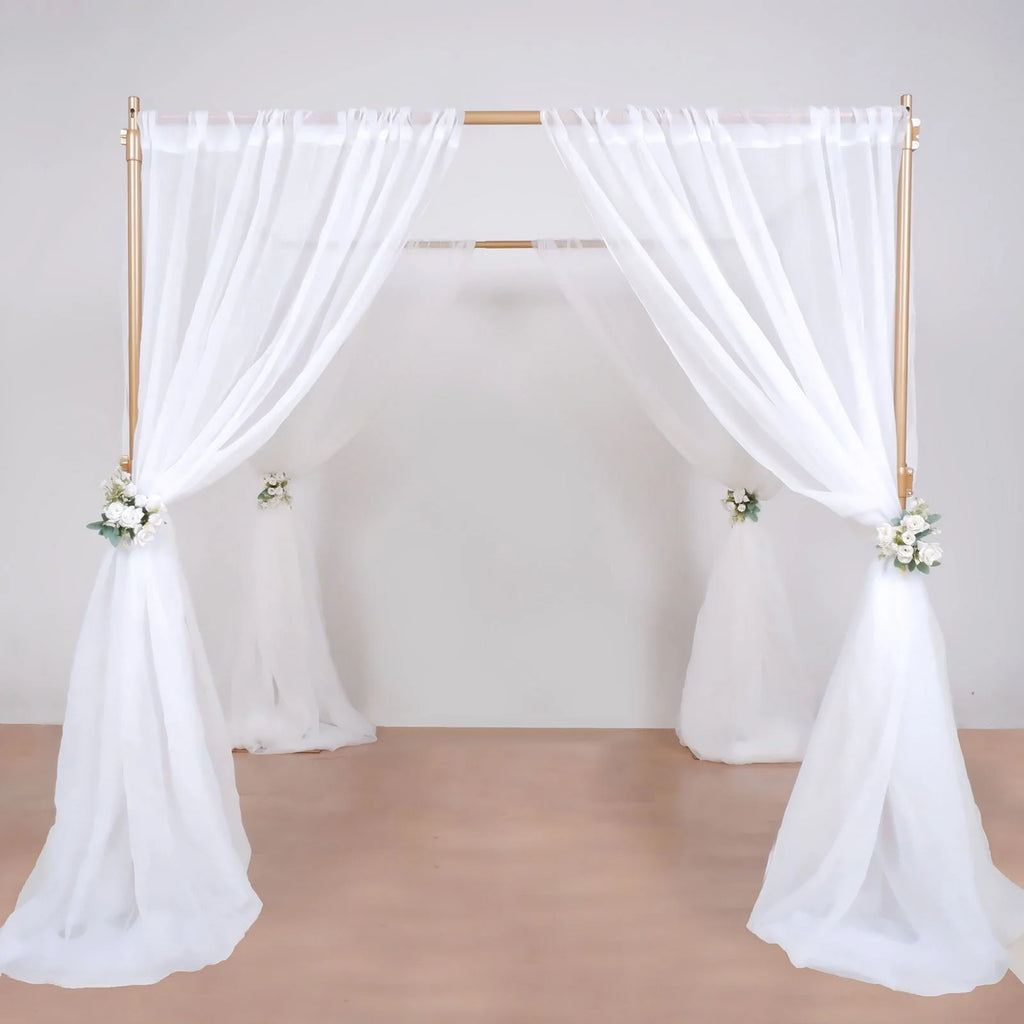 Efavormart 10ft / 4 Post Gold Metal DIY Photography Backdrop Stand, Wedding Arch Canopy Tent - image 11