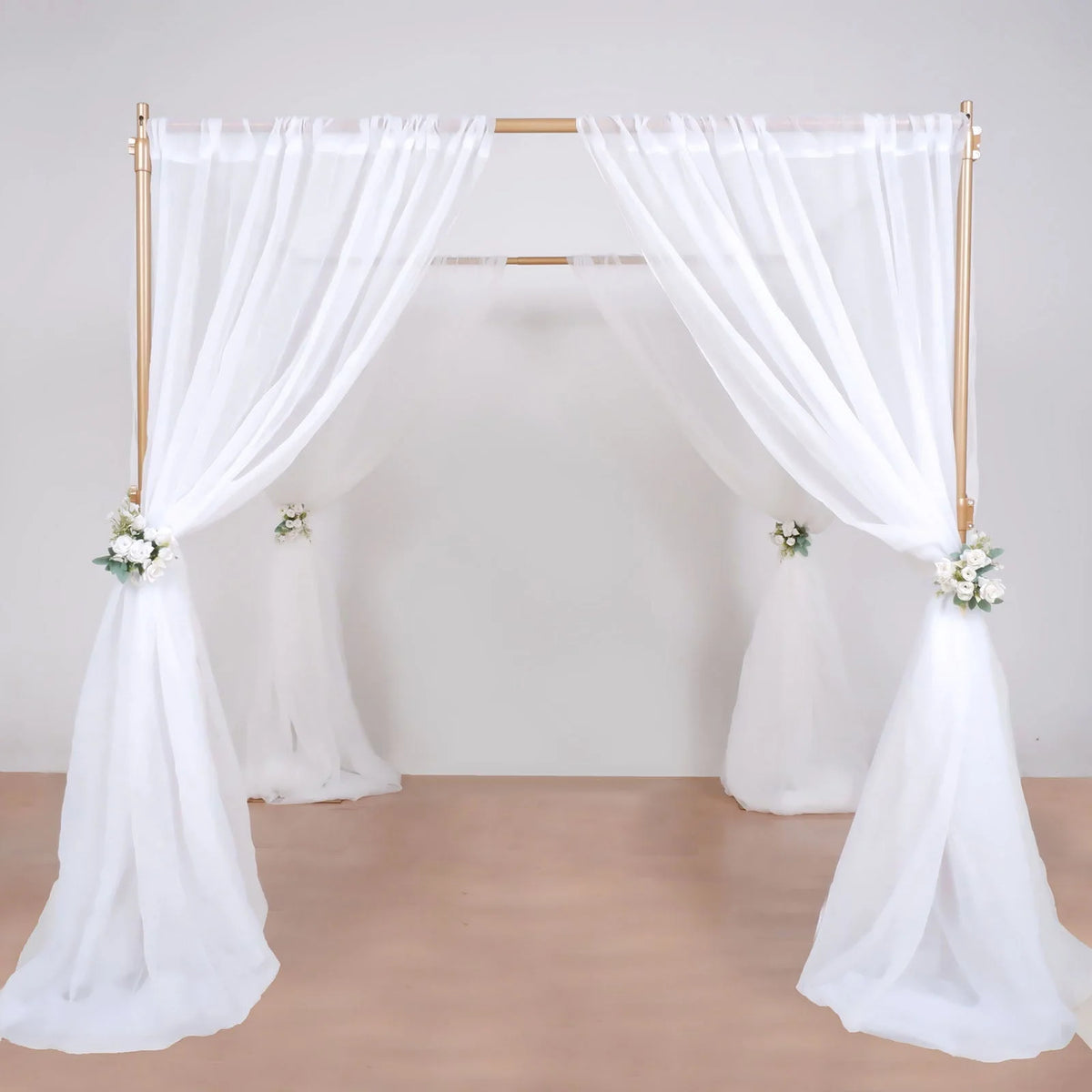 Efavormart 10ft / 4 Post Gold Metal DIY Photography Backdrop Stand, Wedding Arch Canopy Tent - image 11