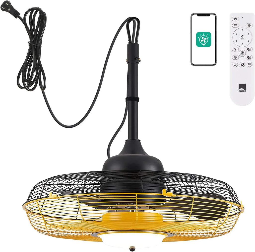 21'' Outdoor Ceiling Fan with Light, Plug in Ceiling Fan with Remote, Gazebo Fans Outdoor Hanging for Patios Waterproof, Wet Rated Hanging Fan with App Control - image 1