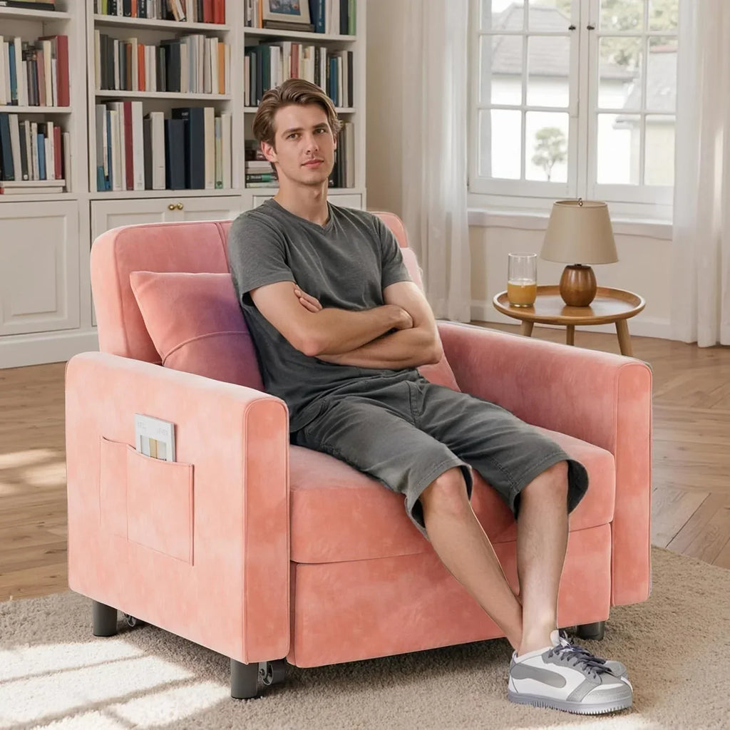 Sofa Bed Chair 3 in 1 Convertible Pullout Single Sleeper Chair Bed Spacious Multifunctional Sofa - image 45