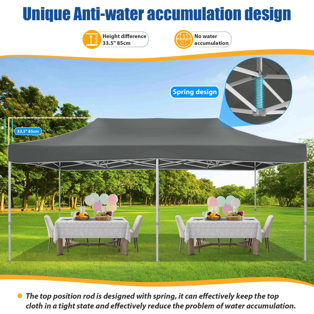 HOTEEL 10x15 Heavy Duty Canopy Tent ,Pop up Canopy for Parties Wedding,Commercial Easy up Gazebo with Roller Bag,UV 50+ &,White - image 41