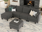 Modular Sectional Sofa, Convertible U Shaped Sofa Couch with High Density Memory Foam, 6 Seat Comfy Modular Sofa Couch for Living Room, Modern U Shaped Sectional Sofa, Dimgrey - image 12