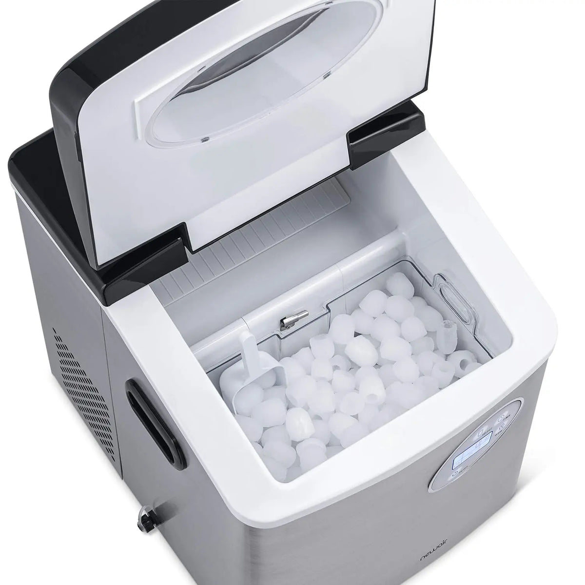 Newair Portable Ice Maker 50 lb. Daily, 12 Cubes in Under 7 Minutes - Compact Countertop Design - 3 Size Bullet Shaped Ice - for Kitchen/Office/RV/Bar - Stainless Steel - image 5