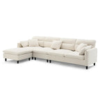 110-Inch L-Shaped 5-Seater Sectional Sofa with Removable Ottoman, Cloud Chenille Fabric, and 5 Cushions - image 15
