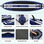 streakboard 11FT Inflatable Stand Up Paddle Board SUP Surfing Boards No Slip Deck, 6'' Thick with Backpack - image 4
