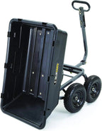 Heavy Duty Poly Utility Dump Wagon Garden Cart w/Pneumatic Tires, 6 Cu Ft - 1200 lb Capacity Outdoor Wheelbarrow for Yard, Landscaping & Gardening, Lawn Tractor or ATV Towable-Gorilla Carts - image 13
