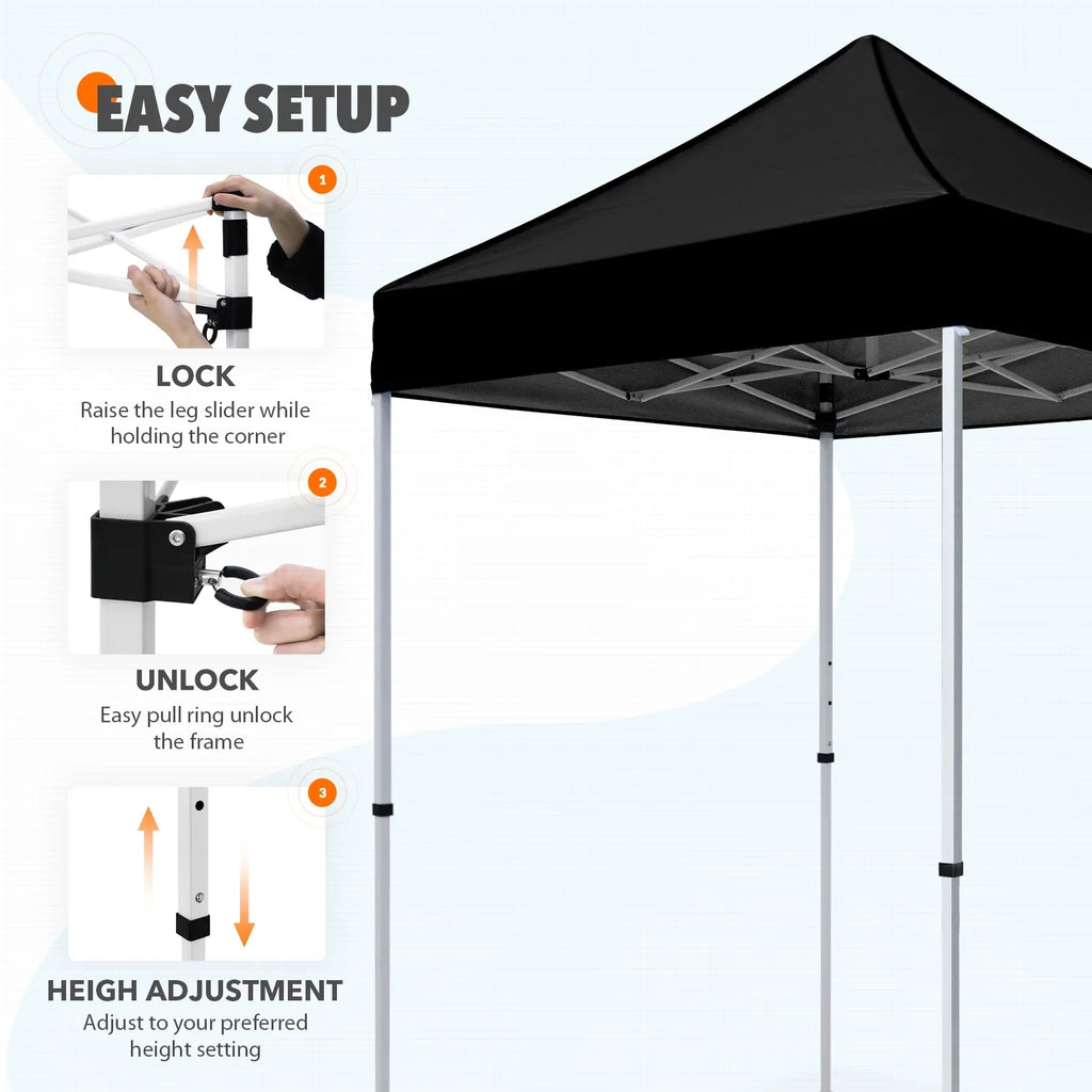 EAGLE PEAK 5x5 Pop up Canopy Tent Instant Outdoor Canopy Easy Set - up Straight Leg Folding Shelter（blue） - image 71