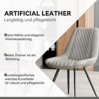 Set of 2 Leather Dining Chairs with Metal Legs - image 8