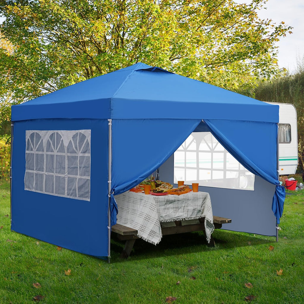 GDY 10x10 Pop Up Canopy Tent, Outdoor Canopy Tent, Patio Tent,Commercial Instant Gazebos,4 Sidewalls, Portable Shelter Canopies, with 4 sandbags, Blue. - image 8