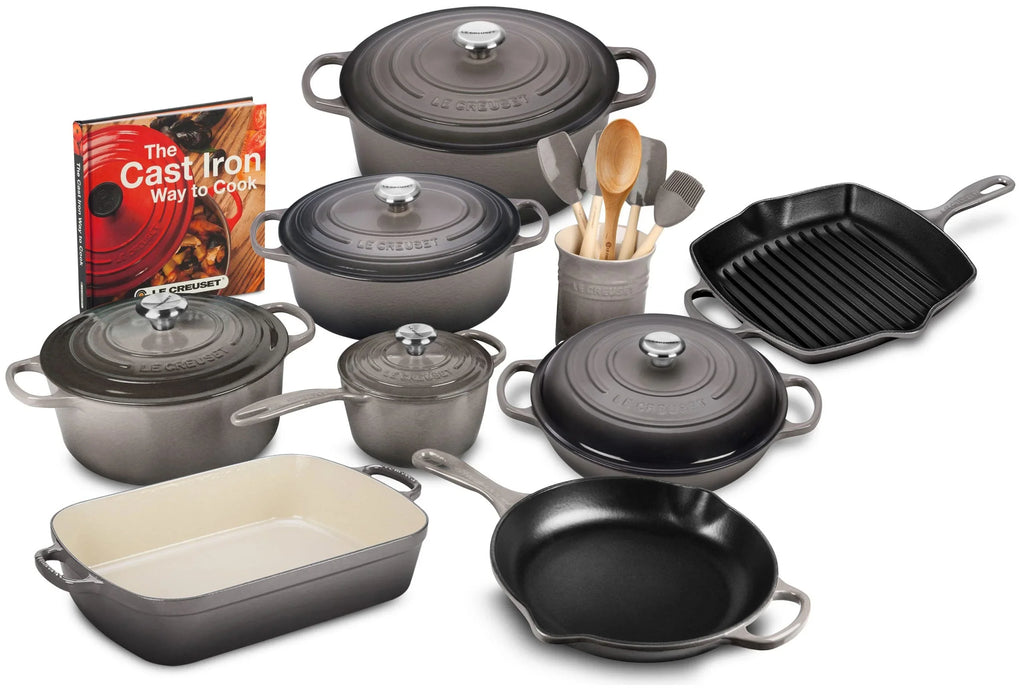 2025 20-piece Signature Cast Iron Cookware Set,10.25′′ Skillet,1.75-quart Saucepan with Lid - image 4
