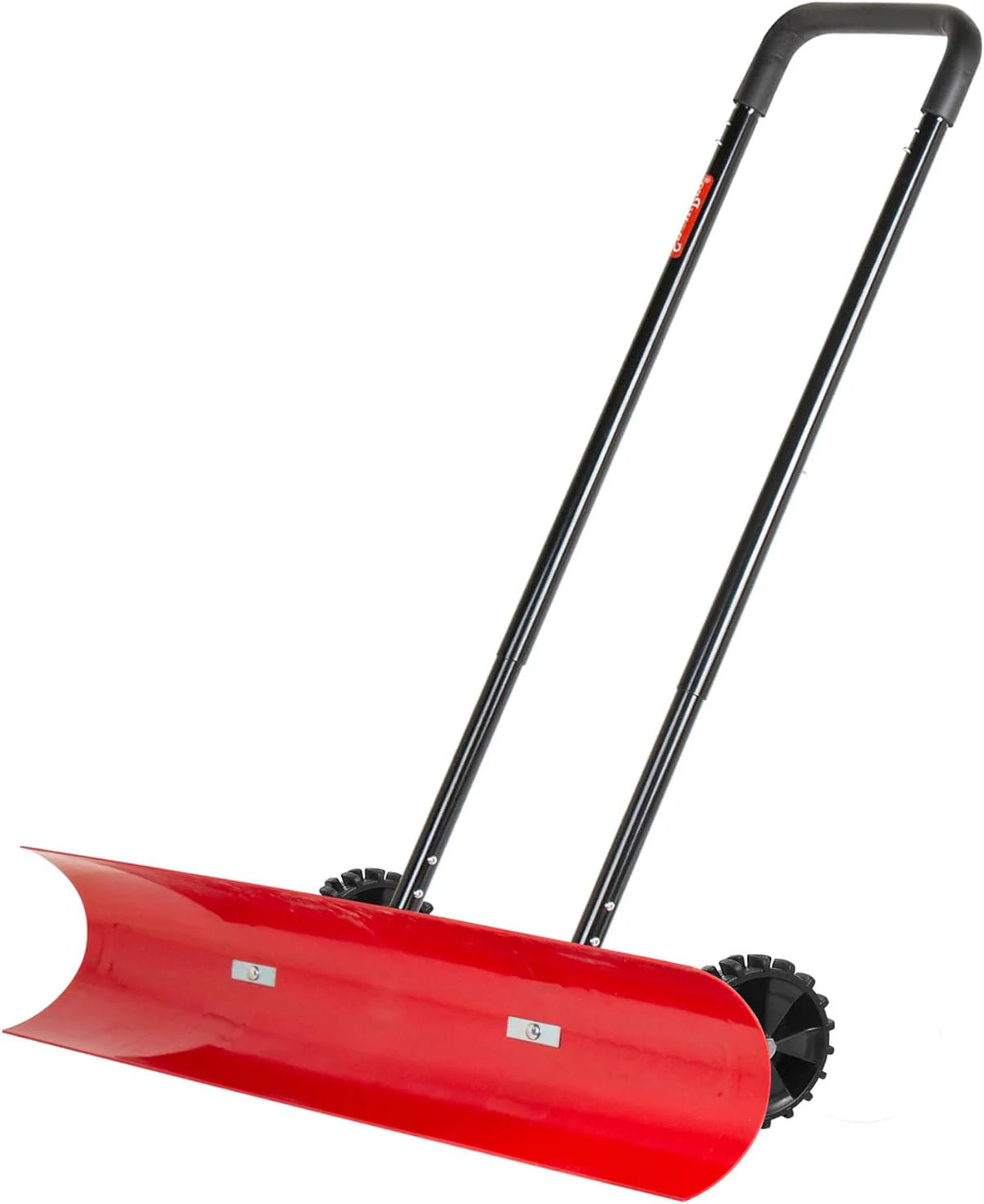 38 Inch Snow Shovel for Driveway,Bi-Direction Heavy Duty Snow Pusher with Wheels and Angled Blade for Efficient Snow Removal, Back Saver Snow Plow for Dorway Sidewalk - Big Wheels - image 1