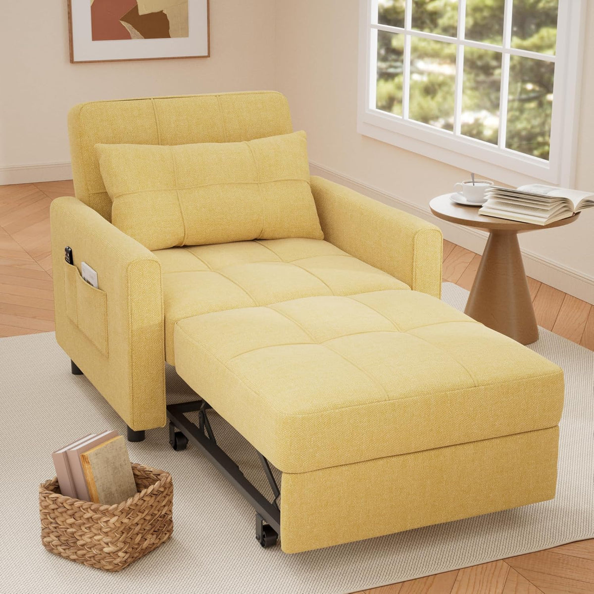 Sofa Bed Chair 3 in 1 Convertible Pullout Single Sleeper Chair Bed Spacious Multifunctional Sofa - image 4