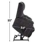Grey Oversized Chenille Power Lift Recliner with Massage, Heating, and Flat Lay Feature - image 15