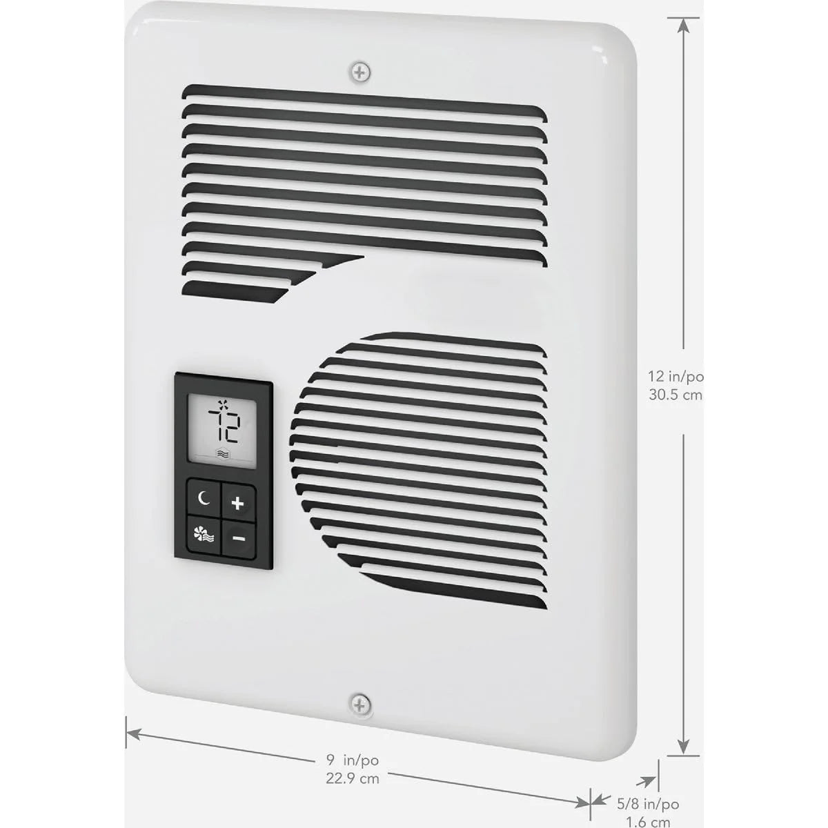 Energy Plus Wall Heater, Digital Thermostat, 240/208/120V, White - image 3