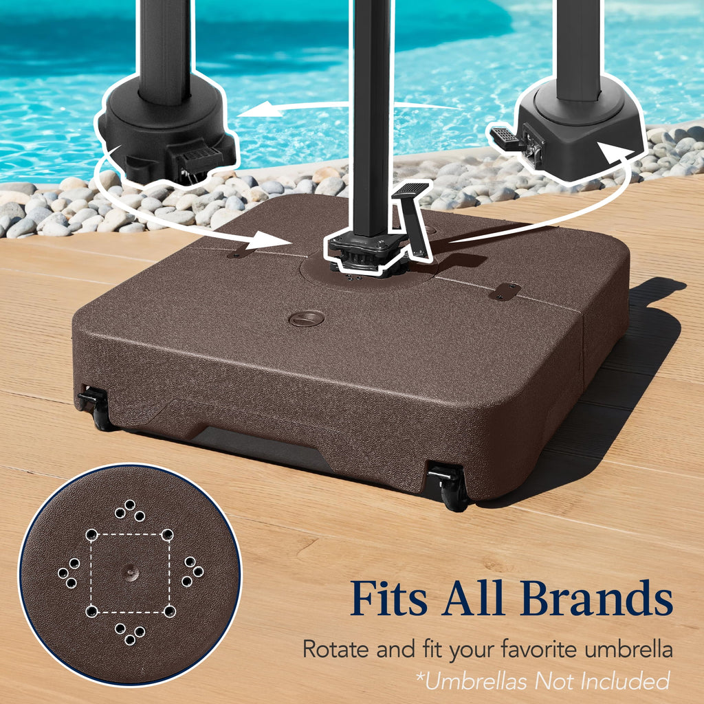 Best Choice Products Heavy-Duty Outdoor Cantilever Base Stand w/ Wheels, Locks, Fillable 330lb Capacity - Black - image 25