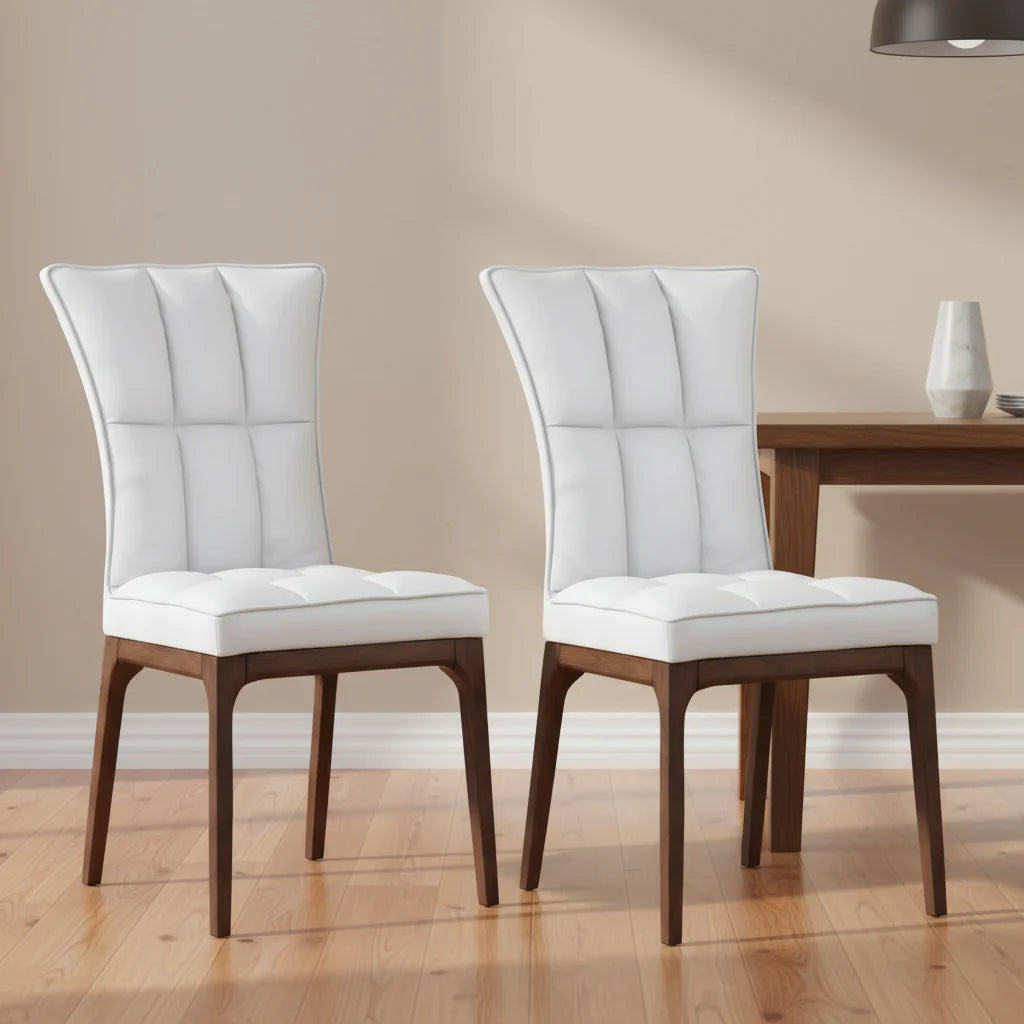 Set of 2 Contemporary Tufted Side Chairs with Sturdy Solid Wood Frame - image 1