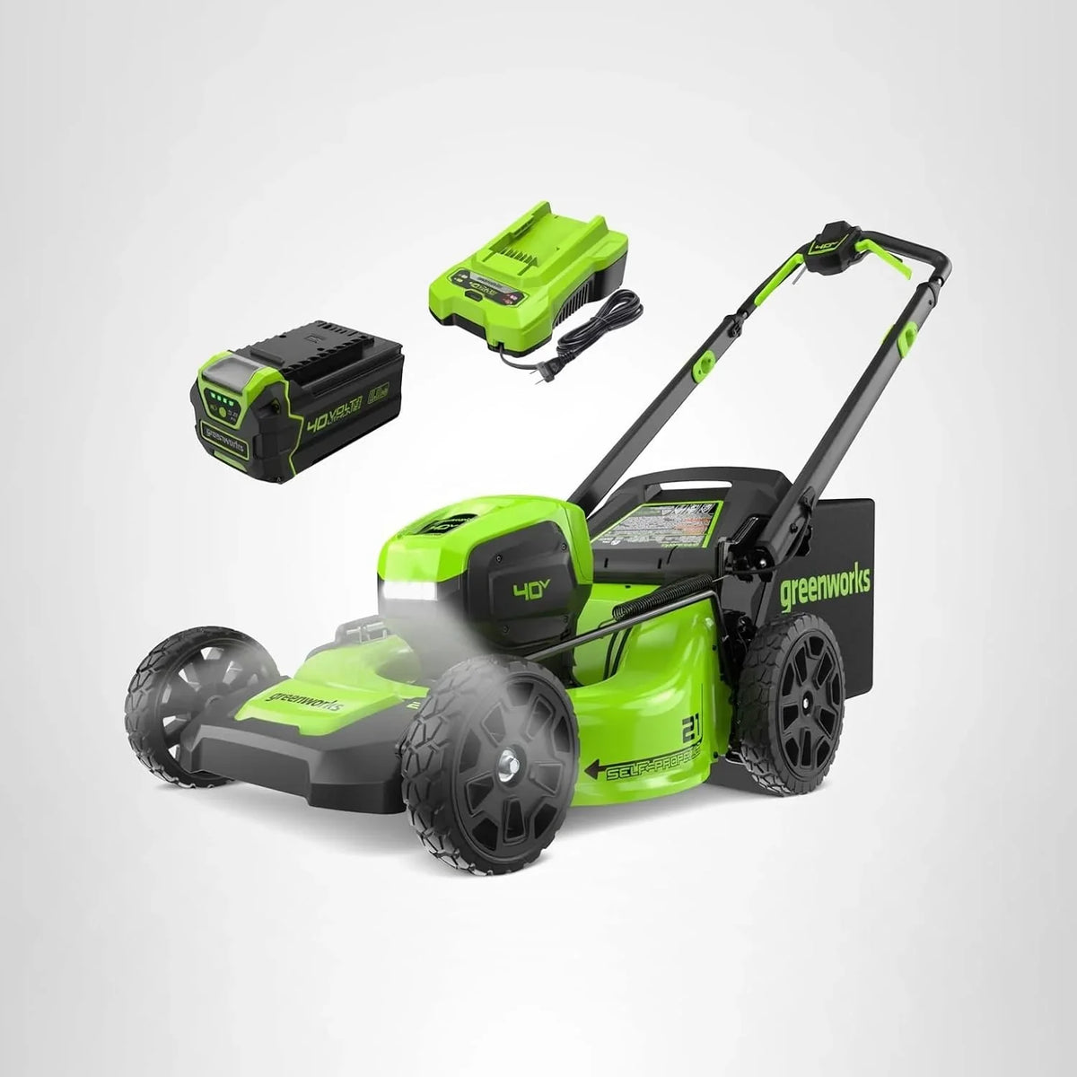 Greenworks 40V 16" Cordless Lawn Mower Ultra-Light Push Mower 4.0Ah Battery Charger - image 5