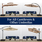 Best Choice Products Heavy-Duty Outdoor Cantilever Base Stand w/ Wheels, Locks, Fillable 330lb Capacity - Black - image 8