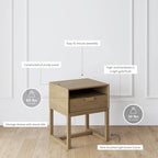 Nathan James Luke Wooden End Table with Storage Drawer and Open Cubby - image 5