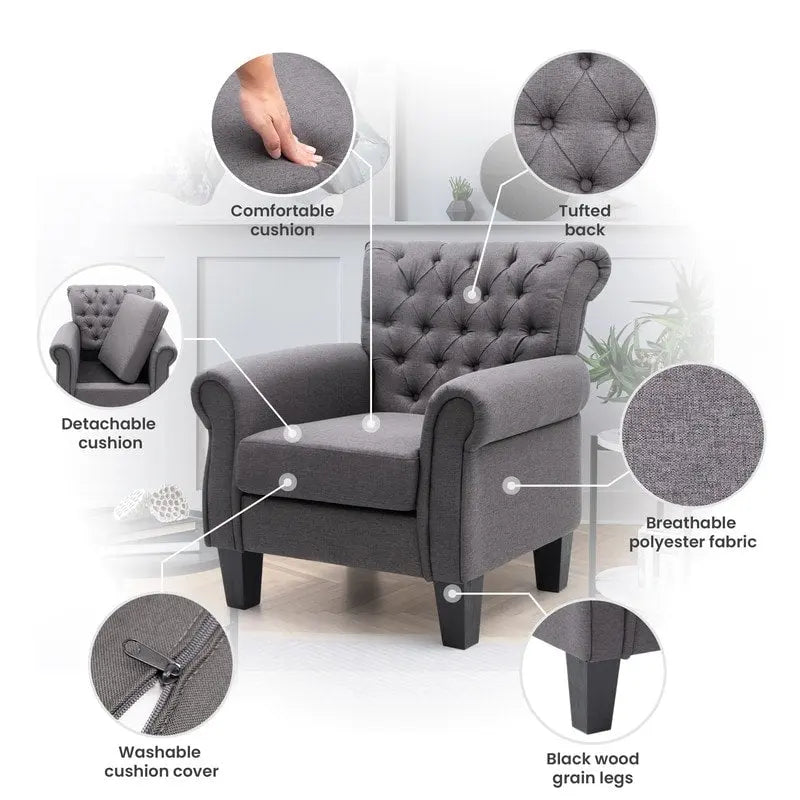 Pellebant Contemporary Club Armchair - Stylish Accent Chair for Living Room - image 19
