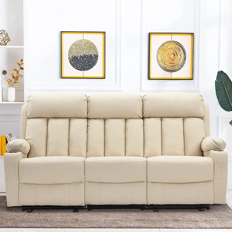 MCombo Faux Leather Electric Reclining Sofa with Heat and Massage - Models 6095/6075/6077 - image 28