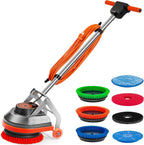 Commercial Floor Scrubber Machine with Brushes and Pads, Heavy Duty Floor Buffer Polisher and Cleaner- Deep Cleaning Tile and Grout, Hardwood Floors and Carpets without Getting on Hands and Knees - image 1