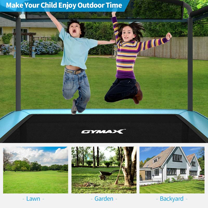 6 FT Kids Trampoline with Swing & Safety Fence, ASTM Approved Toddler Rectangle Trampoline for 3-8 Year Old - image 24