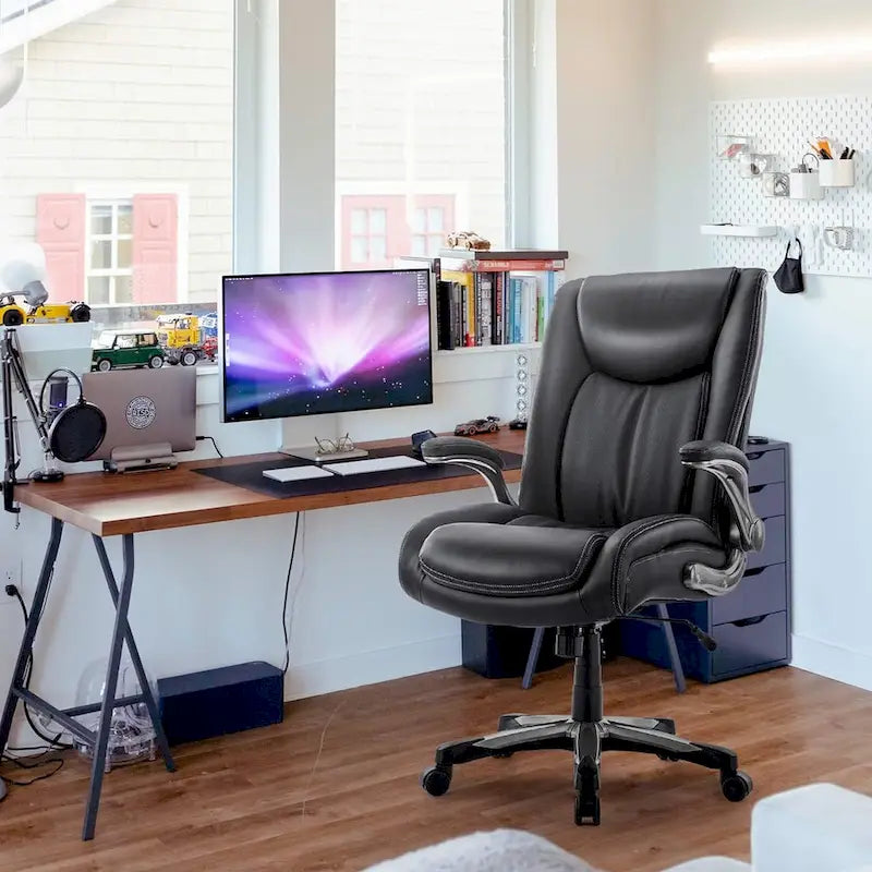 Ergonomic Office Chair with High Back Flip Up Armrests and Rolling Base - image 3