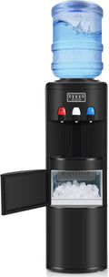 ICEPURE Water Dispenser with Ice Maker, 3-in-1 Hot and Cold Water Cooler with Built-in Bullet Ice Maker Machine, 26.5lbs/24H, Top Loading for 3-5 Gallon Bottle, Child Safety Lock, Black - image 1
