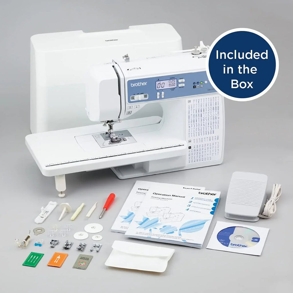 Brother Sewing and Quilting Machine, Computerized, 165 Built-in Stitches, LCD Display, Wide Table, 8 Included Presser Feet, White, 20x12x17 - image 15