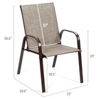 Costway Set of 4 Patio Chairs with Armrests for Garden and Deck - View Details - image 32