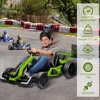 24V Electric Go Kart, with 300W Strong Motor, Drift/Sport Mode, Big Battery, Eva Tire,Length Adjustmen for Outdoor Racing Toy-Green - image 5