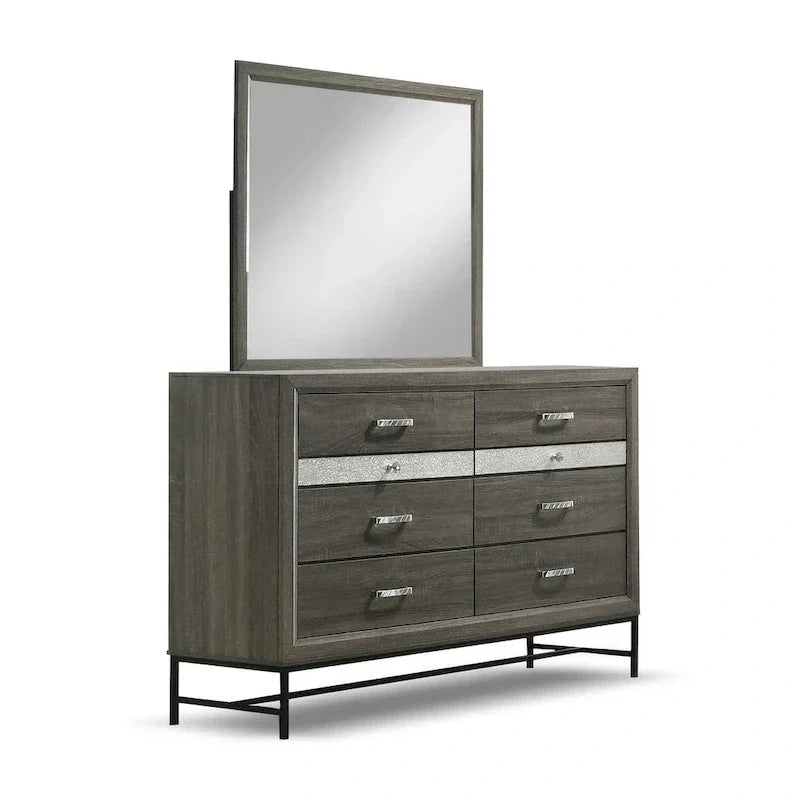 Contemporary Grey 6-Piece Platform Bedroom Set by Furniture of America - Heinisk Collection - image 13