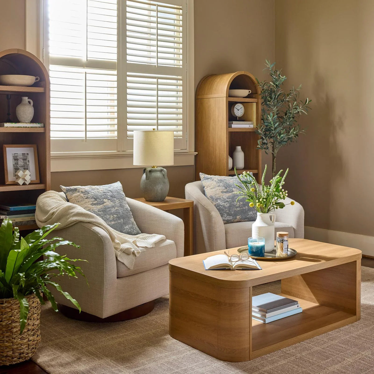 Better Homes & Gardens Juliet Narrow Arch Bookcase, Deep Green and Light Honey - image 42