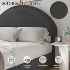 4 EVER WINNER Queen Size Bed Frame, Boucle Upholstered Bed Frame with Headboard, White Queen Bed Frame, White - image 16