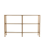 Jensen Gold Metal Console Table with Glass Shelves by SEI Furniture - Narrow Design - image 3