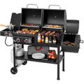 2-Burner Gas & Charcoal Combo Grill with Smoker & Side Burner, 34,000 BTU, 1020 Sq In, Black - image 1