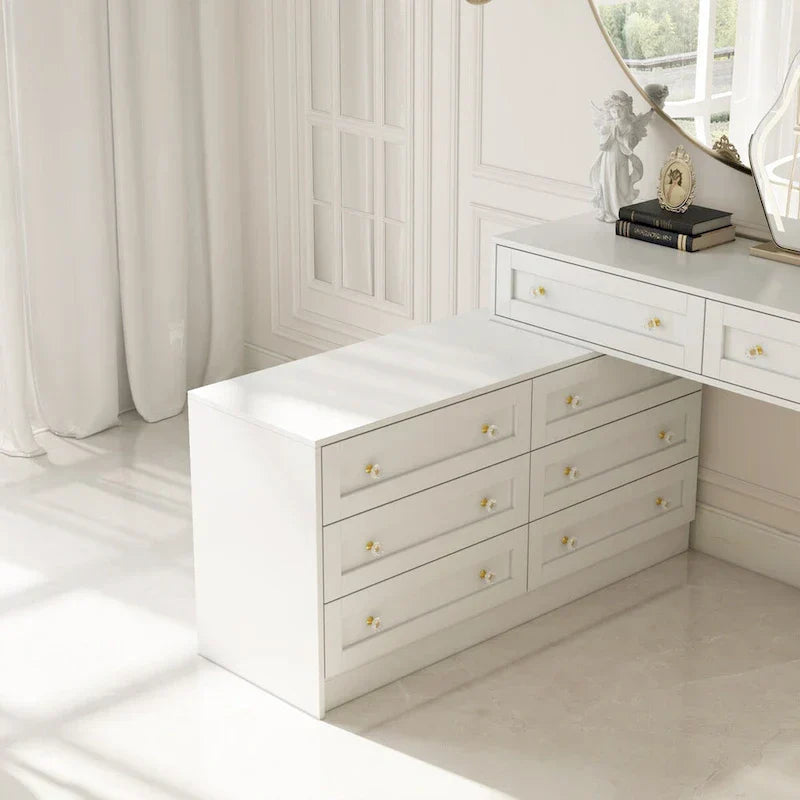Versatile White Dresser and Vanity Table with 8 Spacious Drawers - image 3
