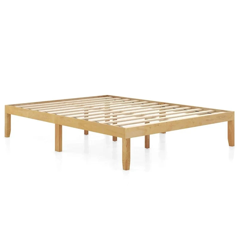 Costway 14-Inch Wooden Platform Bed Frame for Twin, Full, and Queen Sizes with Rubber Support - image 3
