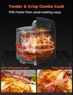 Nuwave Duet Air Fryer and Electric Pressure Cooker Combo with 2 Switchable Lids, 300 FoolProof One Touch Presets, Crisp&Tender Tech, 6QT Heavy duty Stainless Steel Pot, 15 Safety Features : Home & Kitchen - image 4