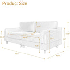 90-Inch Oversized Corduroy Sofa for Living Room with Reversible Cushions - image 15