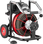 Drain Cleaner Machine 100FT x 1/2 Inch, Auto Feed Sewer Snake Auger on Wheels, 550W Portable Drain Cleaning Machine with 8 Cutters & Air-activated Foot for 2" to 4" Pipes - image 21