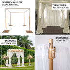 Efavormart 10ft / 4 Post Gold Metal DIY Photography Backdrop Stand, Wedding Arch Canopy Tent - image 5