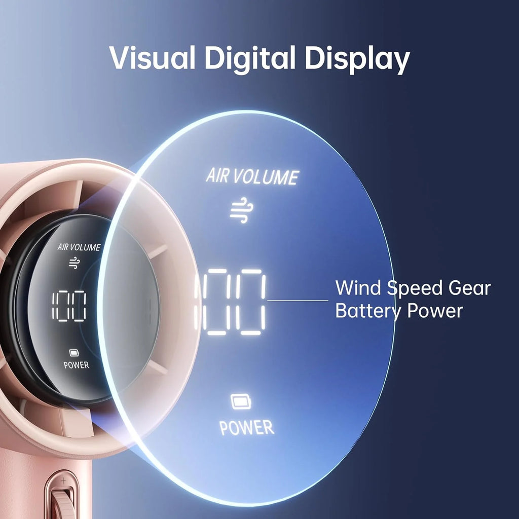 Portable Handheld Fan,Speed(1-100) Adjustable Turbo Mini Fan,5000mAh Battery Rechargeable Personal Fan with Metal Body,Digital Display,Gifts for Women Men Travel/Camping/Outdoor-Grey - image 29