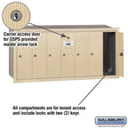 Vertical Mailbox - 7 Doors - Sandstone - Recessed Mounted - USPS Access - image 2
