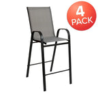 Set of 4 Outdoor Barstools with Flexible Comfort Material - Patio Seating - image 19