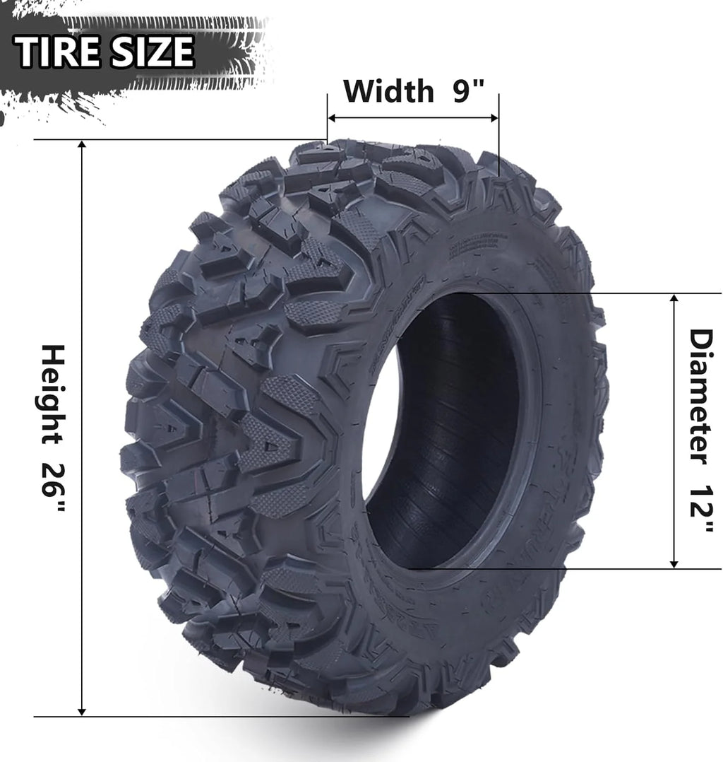 26x12x12 Atv Tires, Set of 2 Atv Tires 26x12-12 6PR, All Terrain Atv/Utv Off-Road Tires, Black - image 14