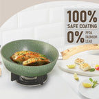 Kitchen Academy Induction Cookware Sets - 12 Piece Green Cooking Pan Set, Granite Nonstick Pots and Pans Set - image 19