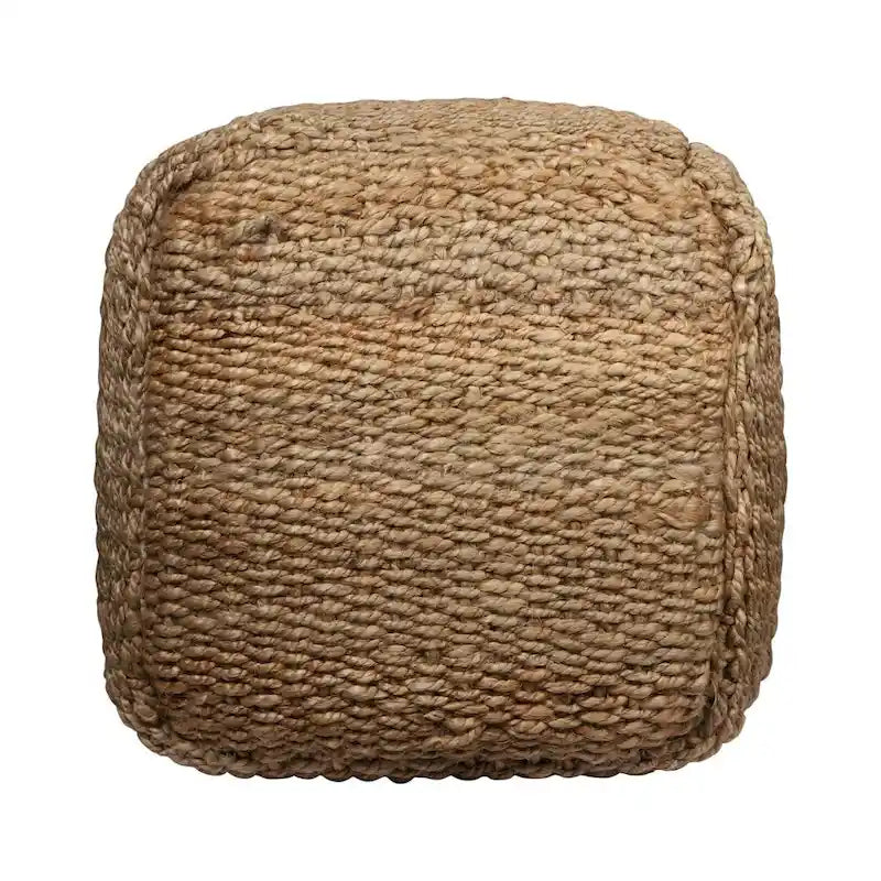 HomeRoots 18-Inch Natural Jute Woven Cube Pouf Ottoman - image 6