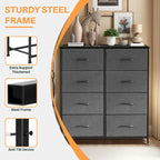 8-Drawer Tall Fabric Dresser for Bedroom - Stylish Closet Organizer Tower with Wooden Top and Metal Frame - image 6
